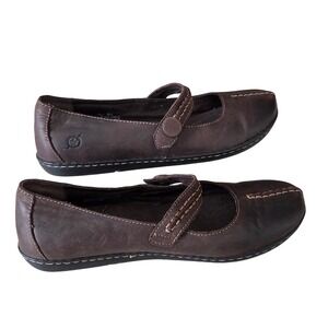 Born Mary Jane Flats Womens 7.5 Brown Leather W81323 CQ G12 Comfort Shoes